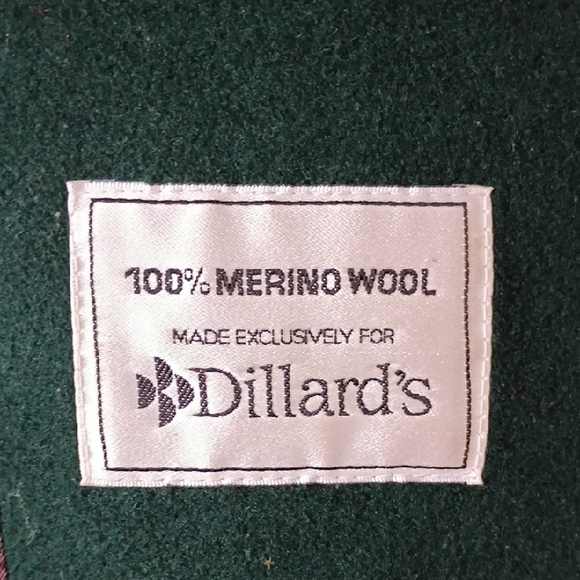 Dillard’s Green Double-Breasted Merino Wool Coat Women’s XL Angel Pin Vintage - Picture 2 of 11